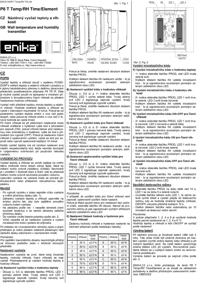 enika P8 T Temp/RH Time/Element User manual