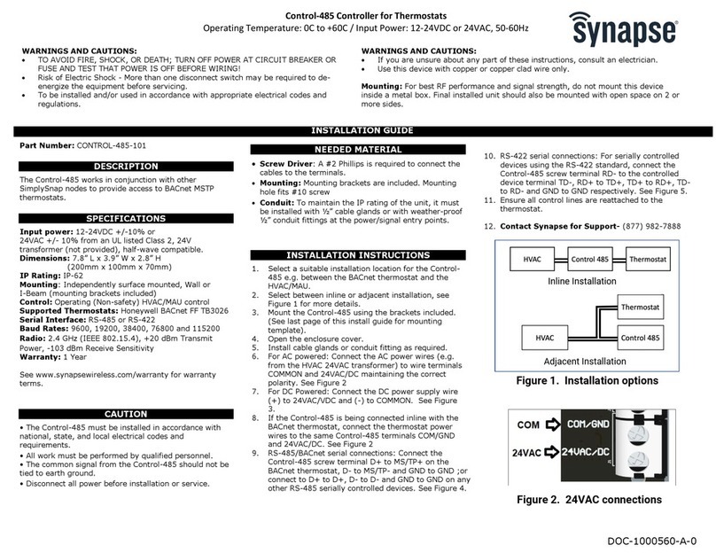 Synapse CONTROL-485-101 User manual