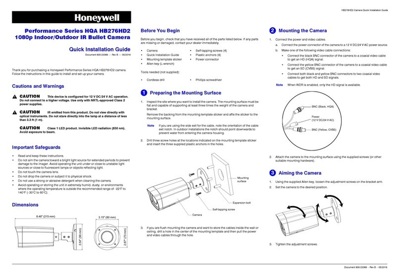 Honeywell HQA HB276HD2 User manual Honeywell HQA HB276HD2 User manual