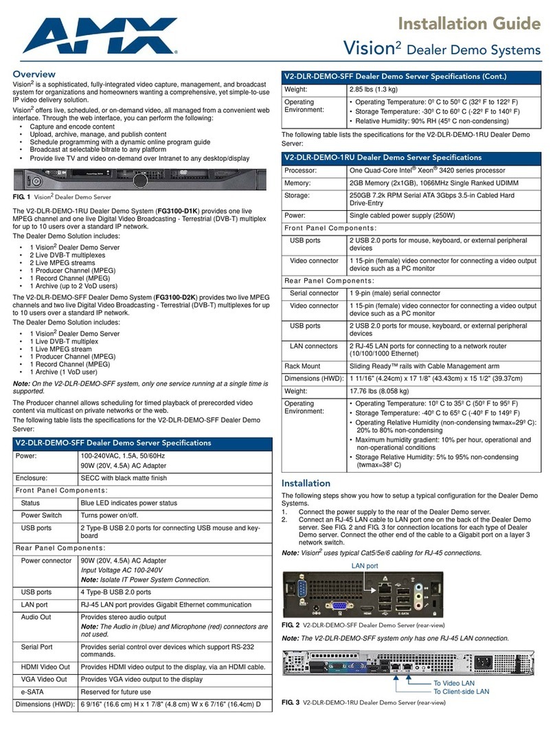 AMX Vision 2 V2-DLR-DEMO-1RU User manual