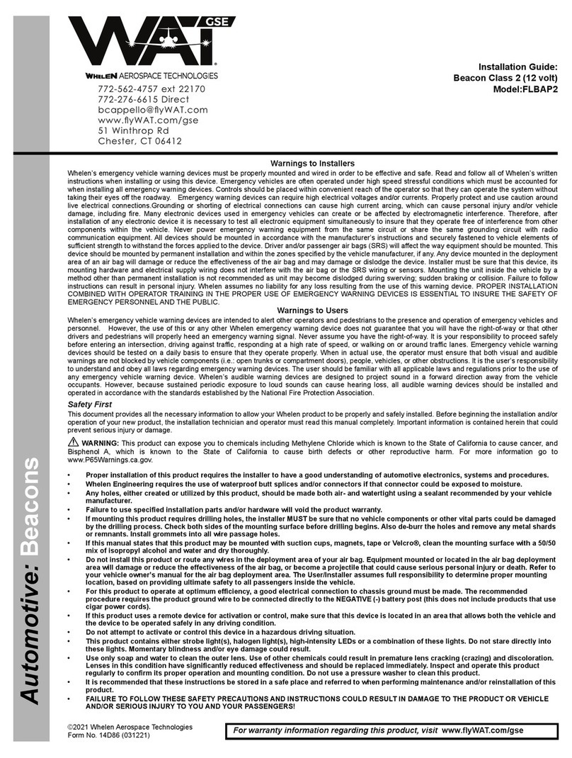 Whelen Engineering Company FLBAP2 User manual