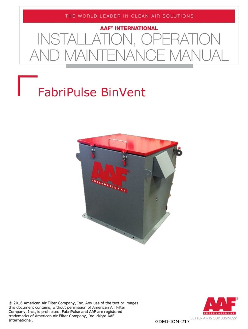 AAF FabriPulse BinVent Installation, operation and maintenance manual