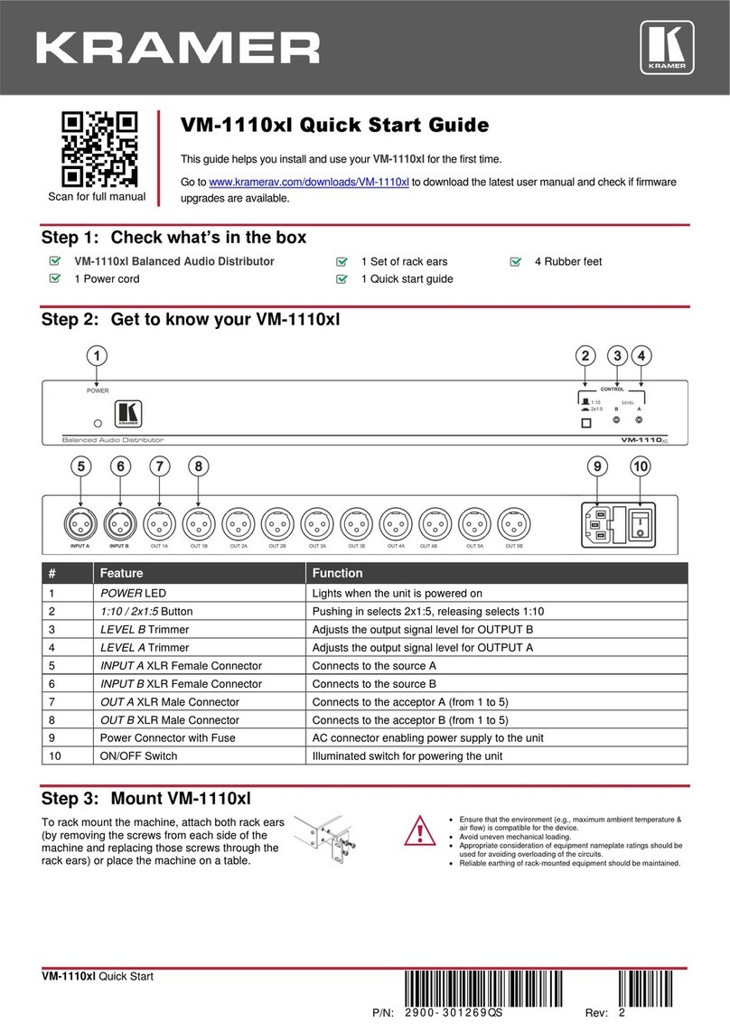 Kramer VM-1110xl User manual