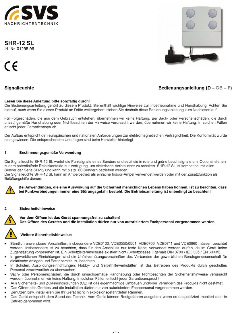 SVS SHR-12 SL operating instructions