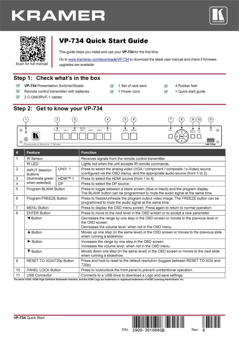Kramer VP-734 quick start guide