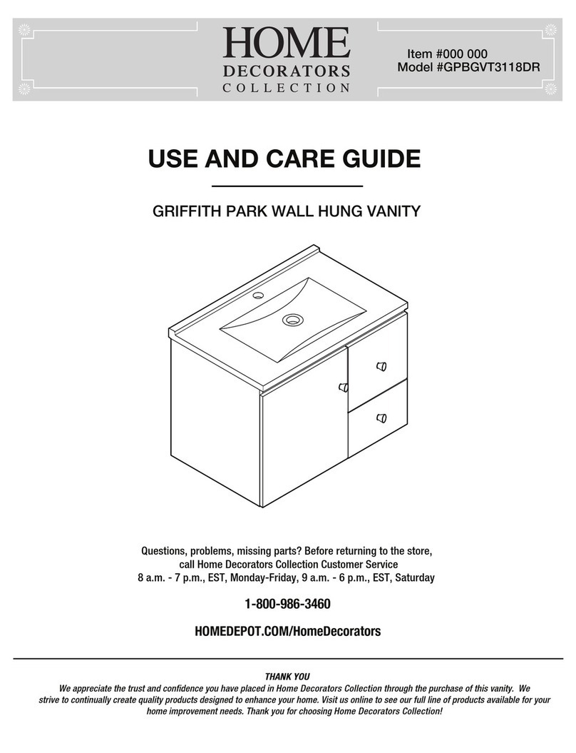 Home Decorators Collection GPBGVT3118DR Use and care guide