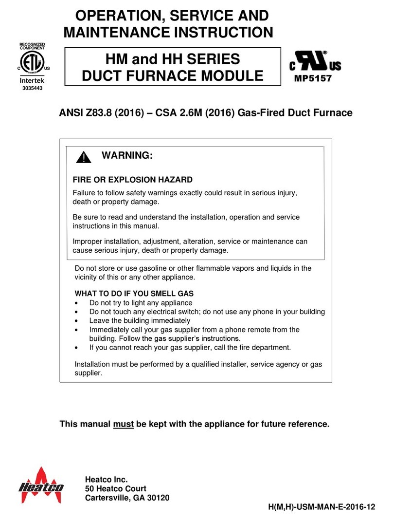 heatco HM SERIES Installation and user guide