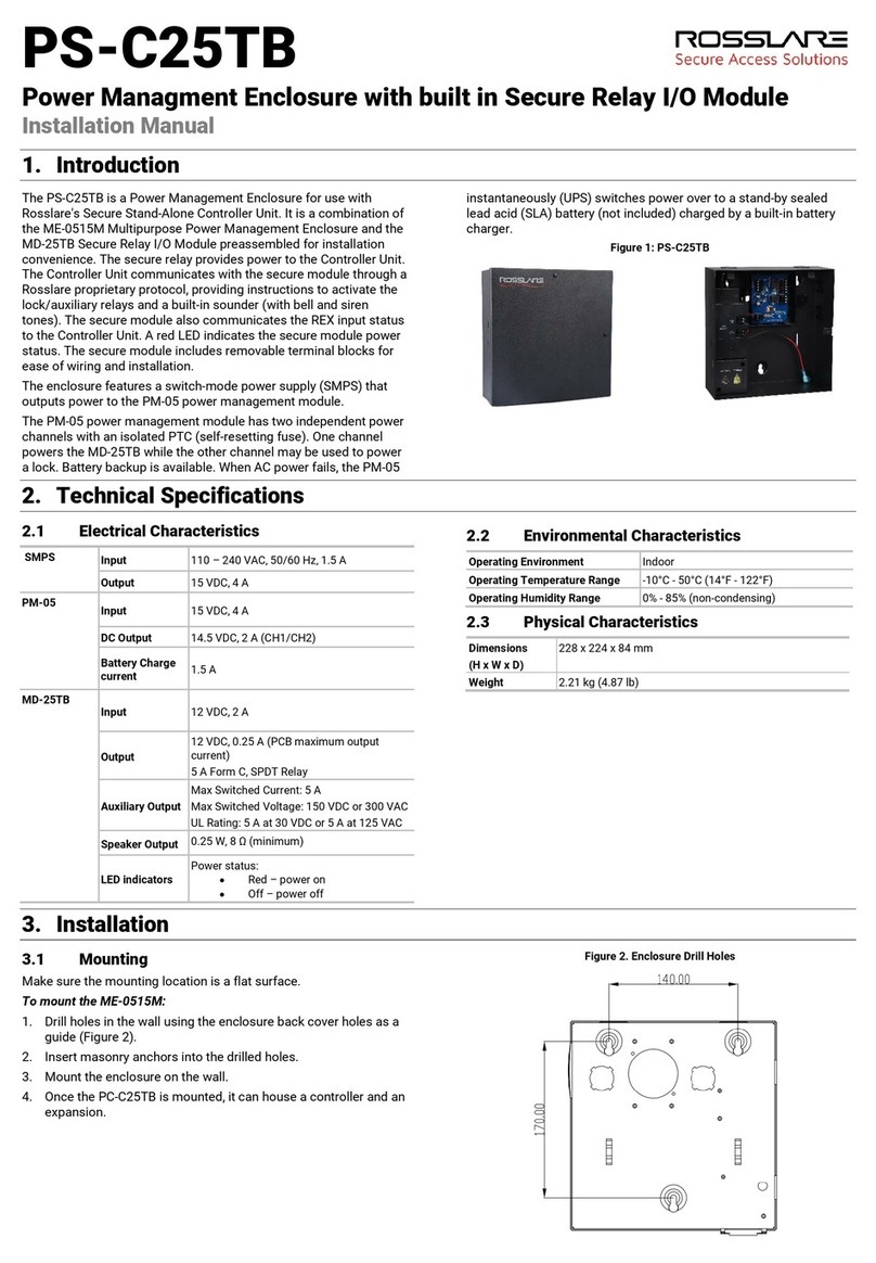 Rosslare PS-C25TB installation manual