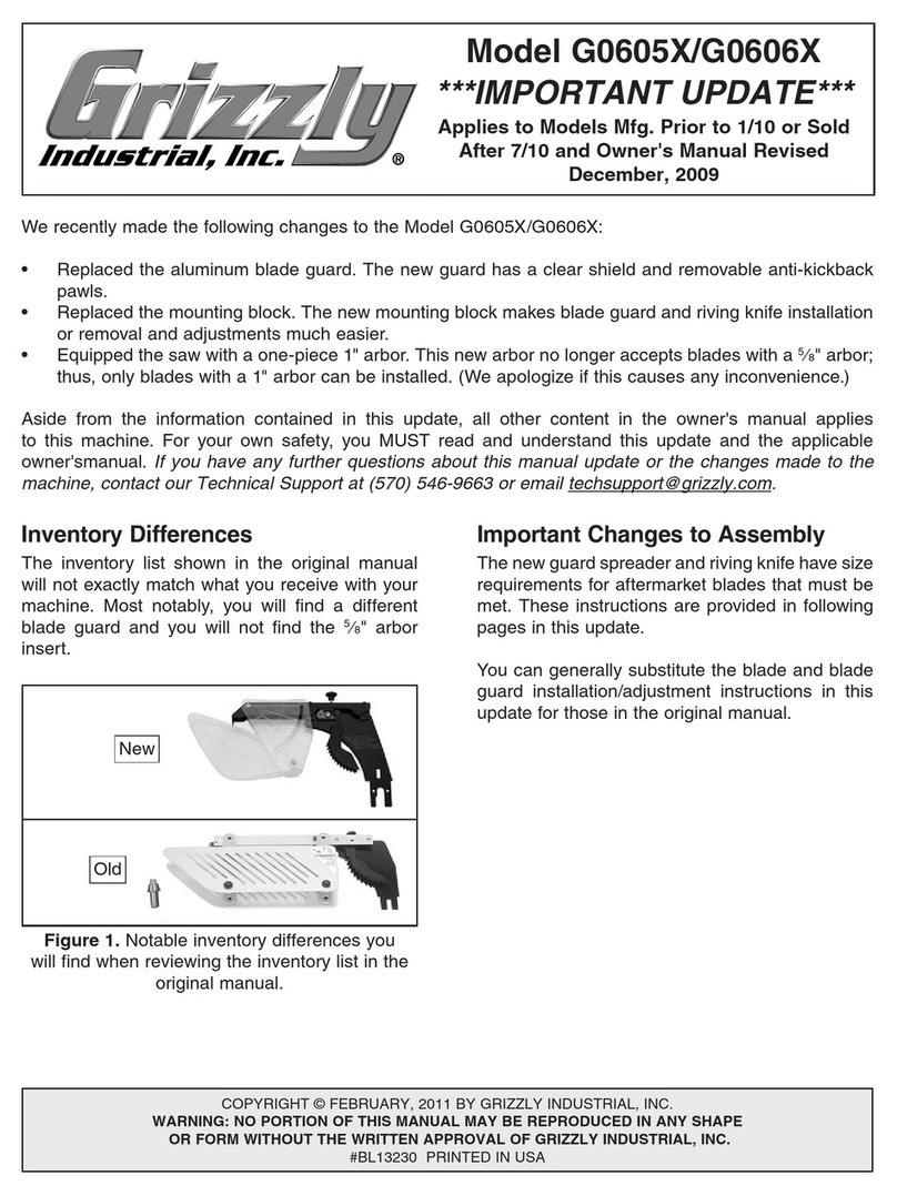 Grizzly EXTREME G0605X User manual