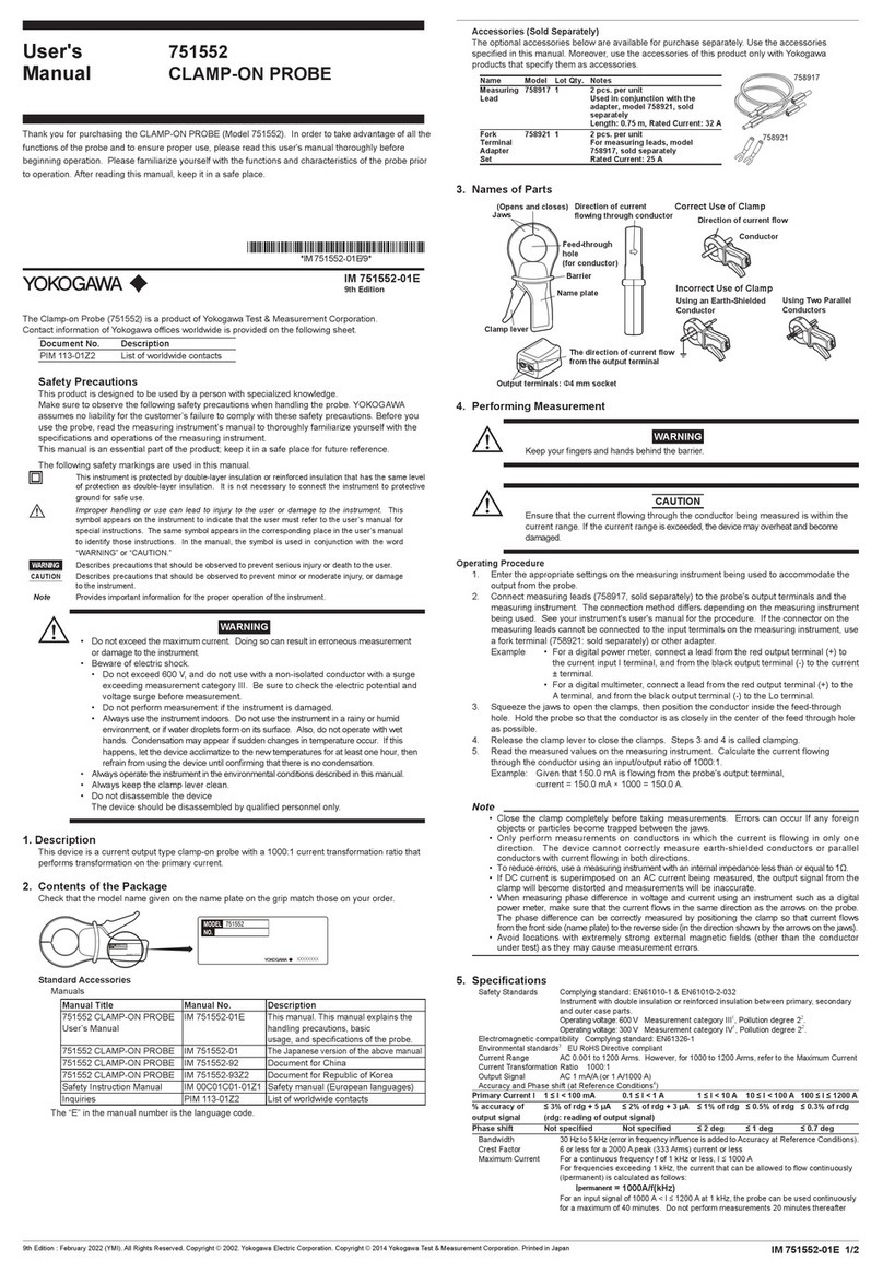 YOKOGAWA 751552 quick start guide