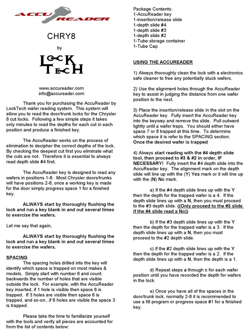 LockTech ACCU READER CHRY8 User manual