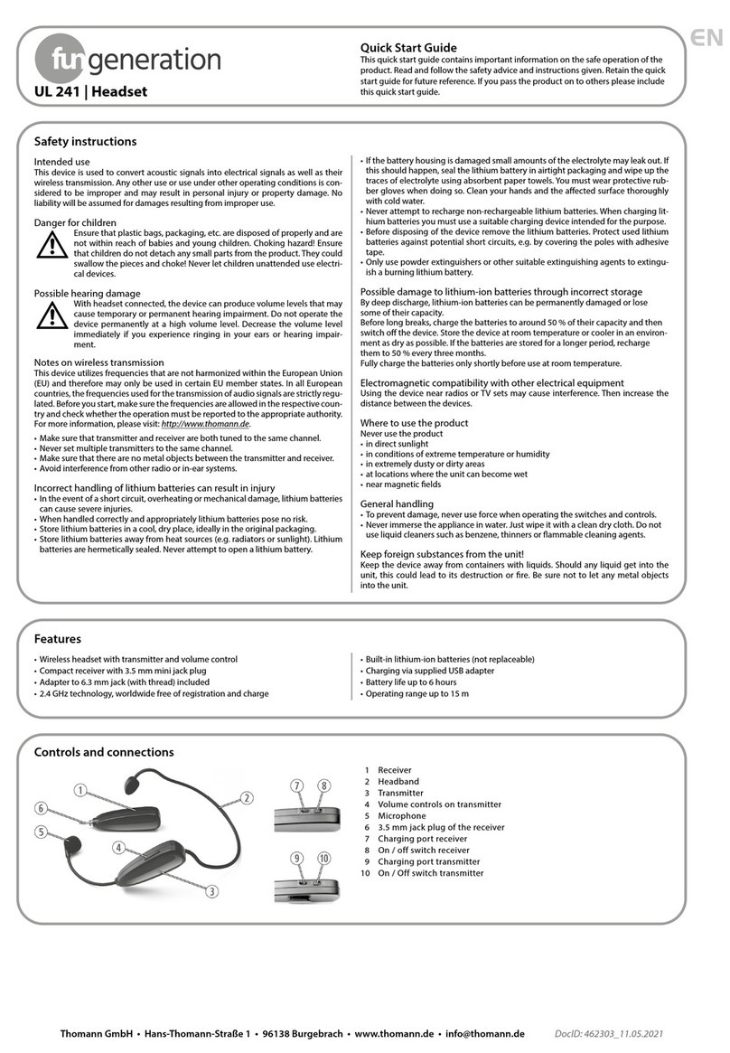 thomann Fun Generation UL 241 quick start guide