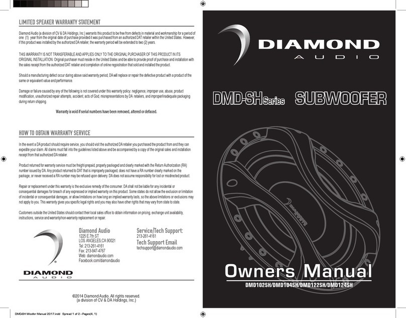 Diamond Audio DMD-SH Series owner's manual