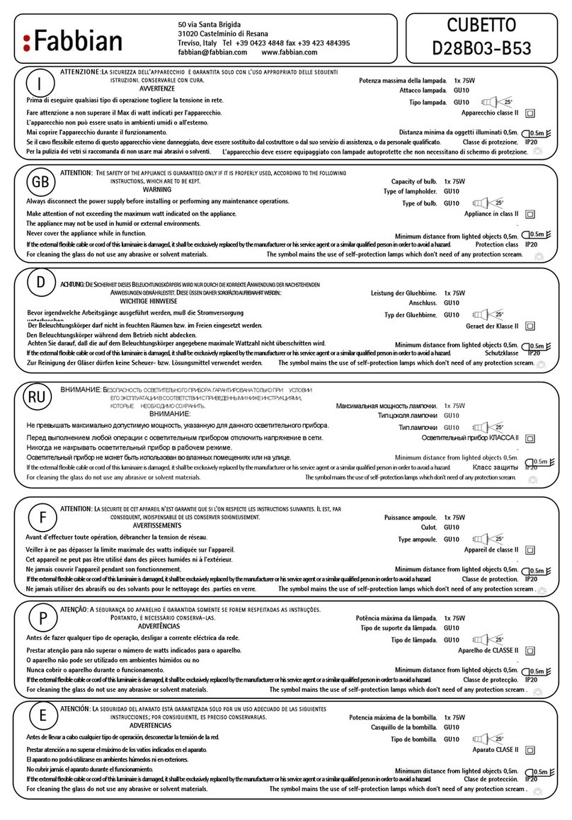 Fabbian CUBETTO instructions
