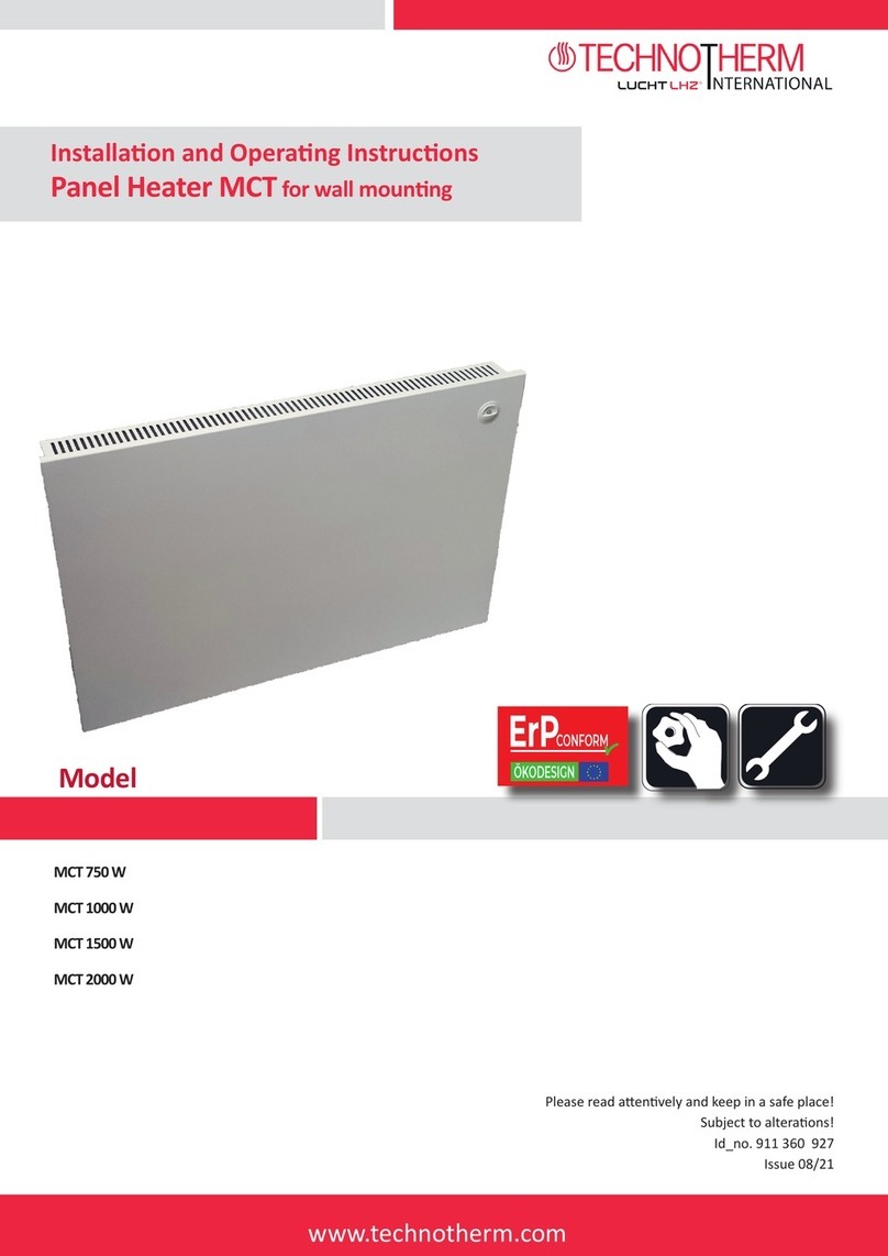 Technotherm International MCT Series Installation and operating instructions