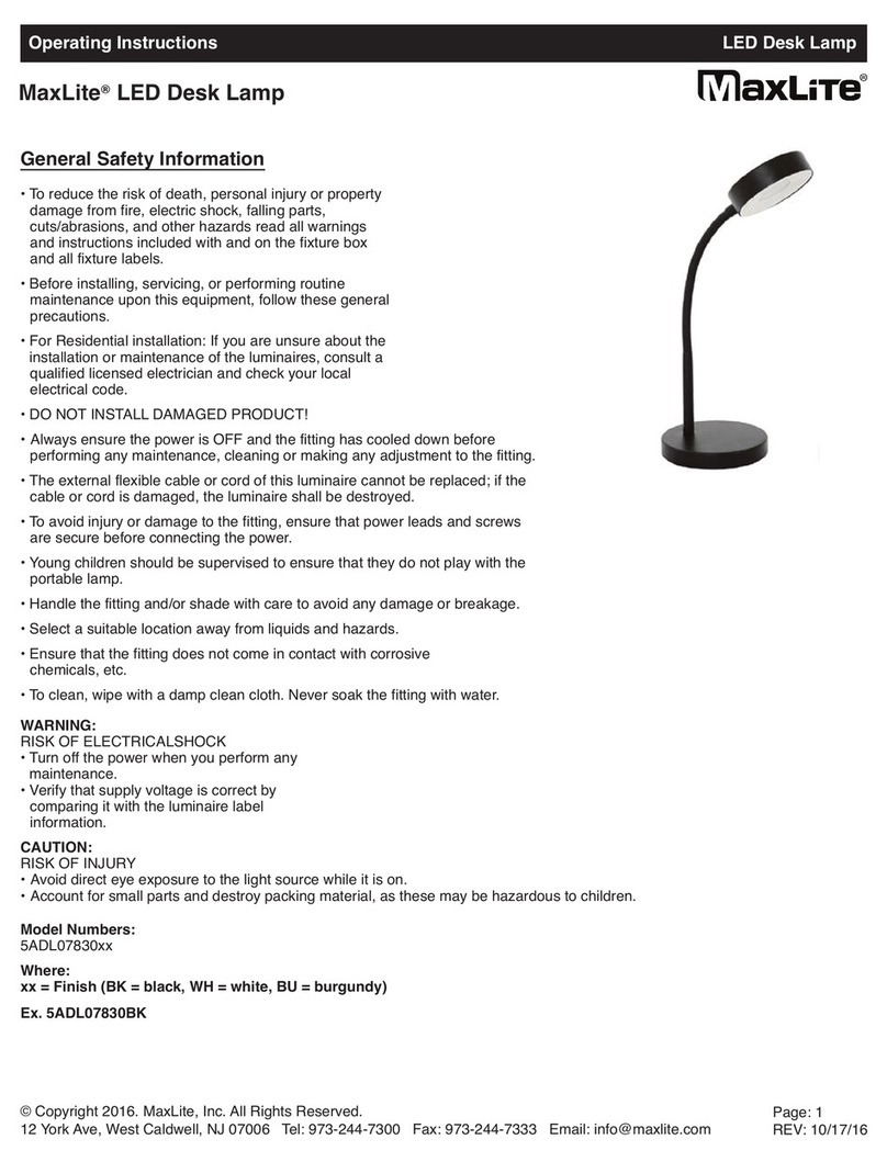 MaxLite 5ADL07830 Series operating instructions
