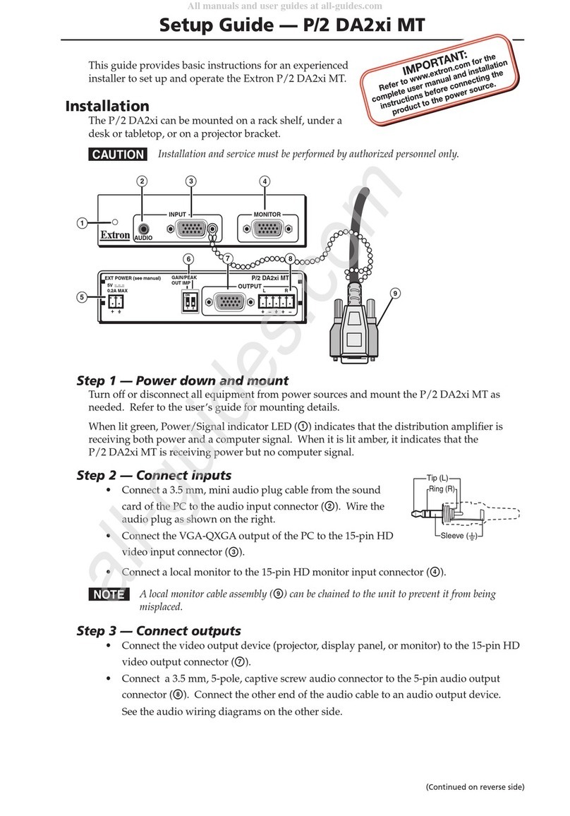 Extron electronics P/2 DA2xi MT User manual