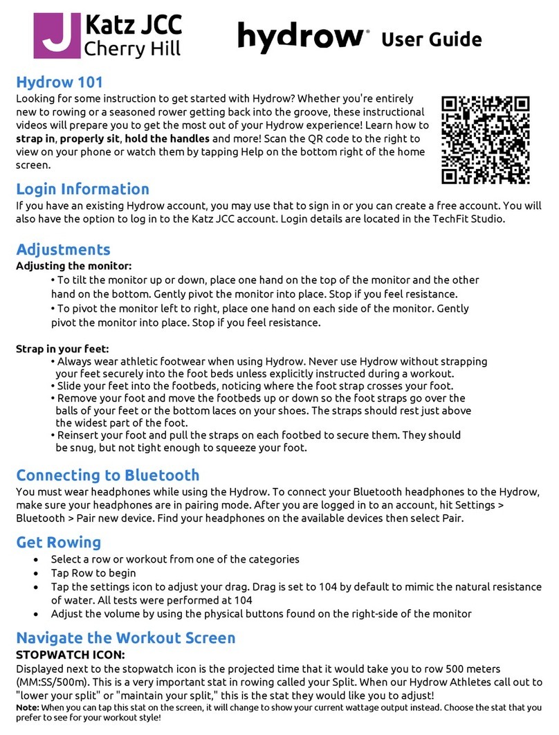 Hydrow 101 user guide