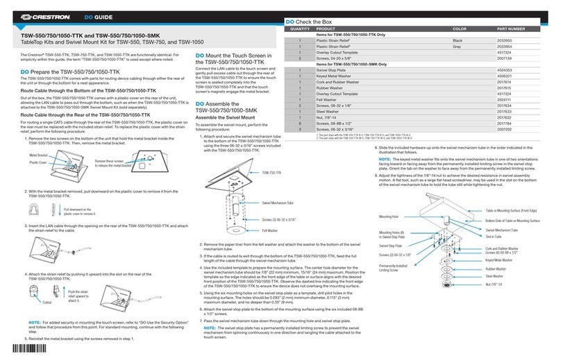Crestron TSW-550-TTK Do guide