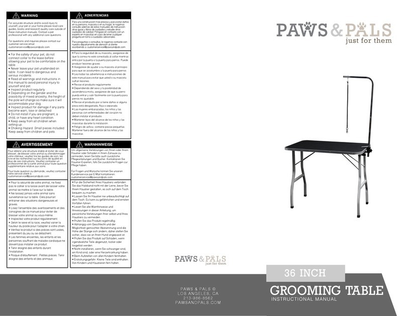 paws & pals 36 Inch Grooming Table instruction manual paws & pals 36 Inch Grooming Table instruction manual
