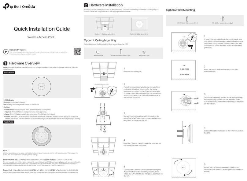 TP-Link Omada EAP610 Quick installation guide TP-Link Omada EAP610 Quick installation guide