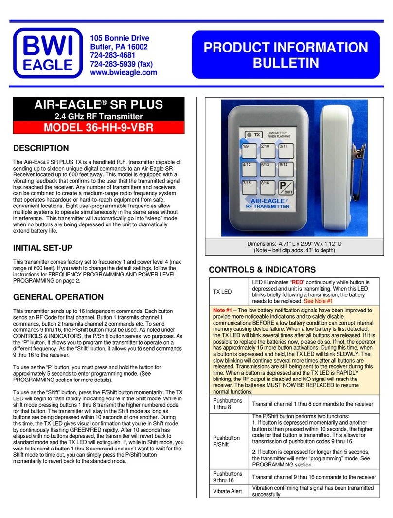 BWI Eagle AIR-EAGLE SR PLUS 36-HH-9-VBR Product information bulletin