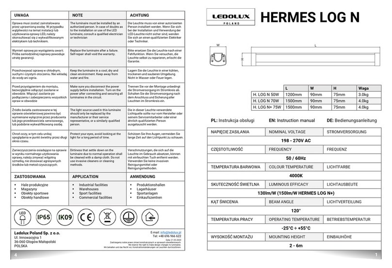 LEDOLUX HERMES LOG N instruction manual