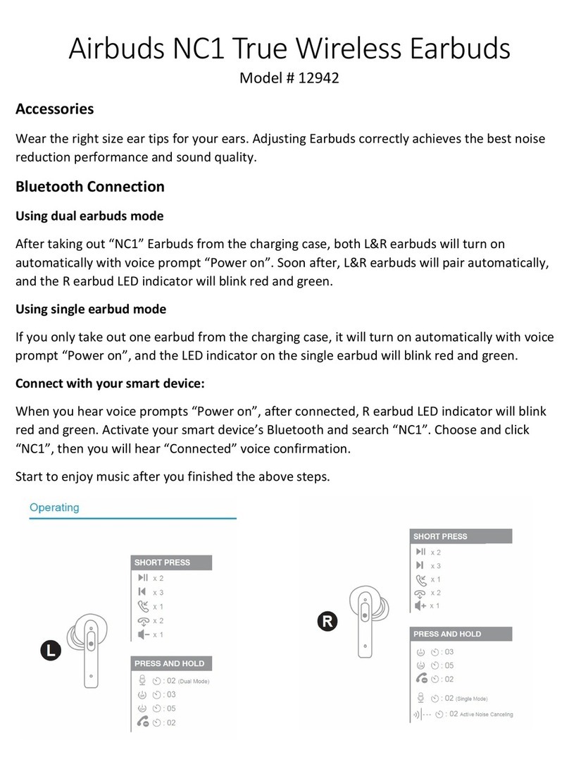 Airbuds NC1 quick start guide