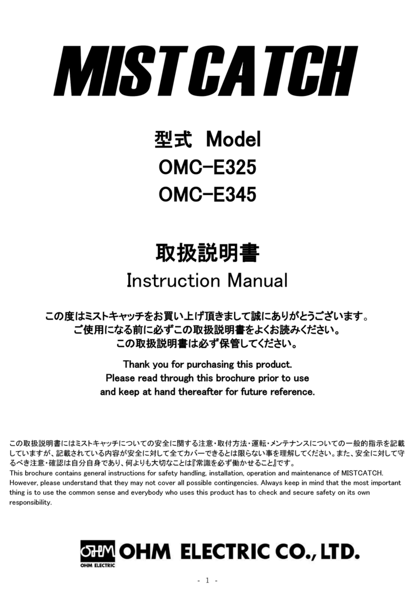 OHM ELECTRIC MIST CATCH OMC-E325 User manual
