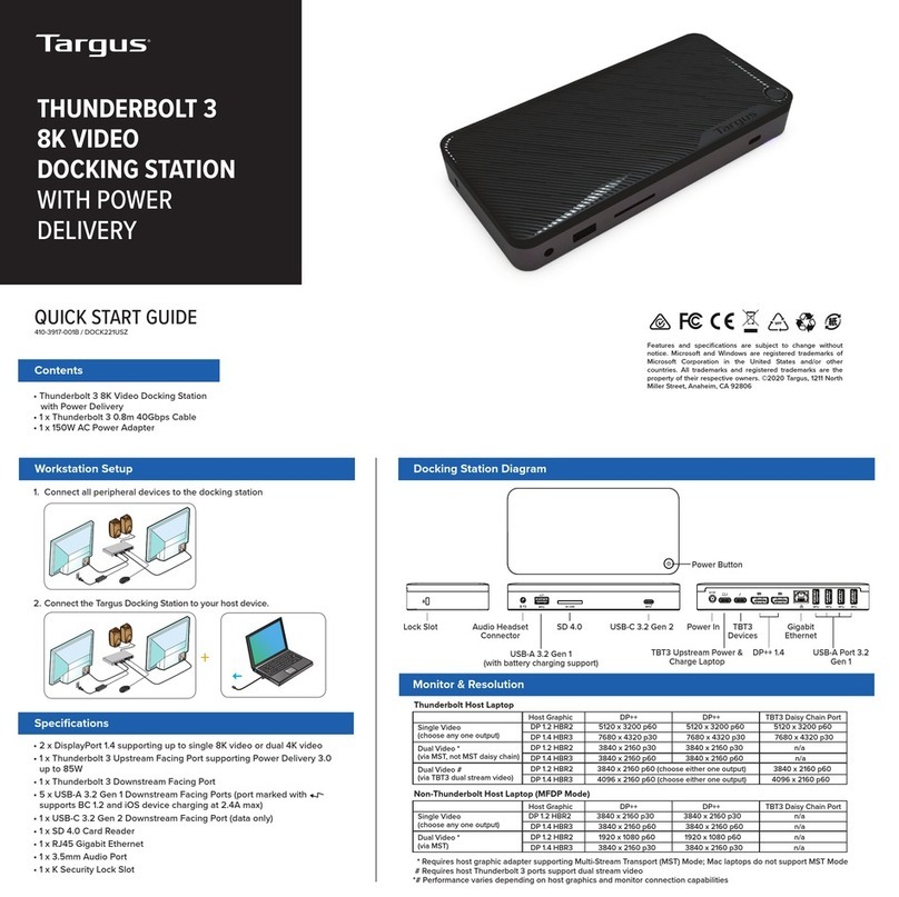 Targus DOCK221 quick start guide