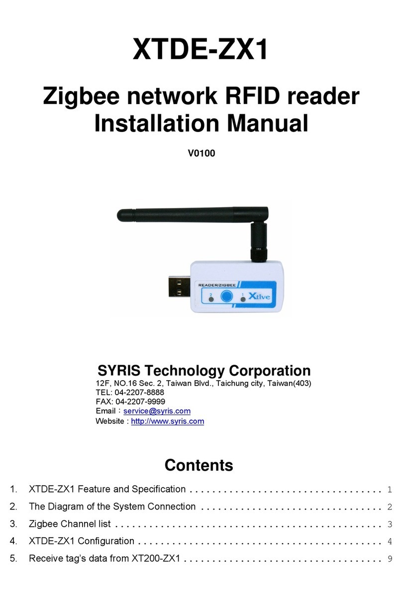 Syris Zigbee XTDE-ZX1 User manual