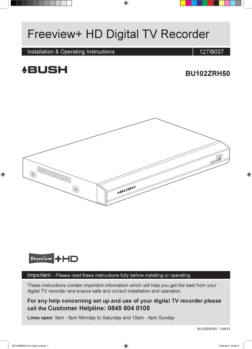 Argos Bush Freeview+ BU102ZRH50 Installation & operating instructions