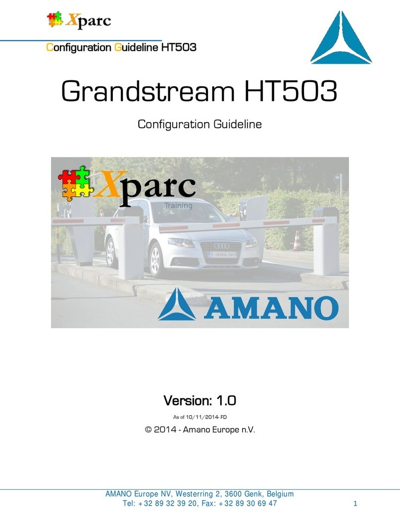 Amano Grandstream HT503 Configuration Guideline