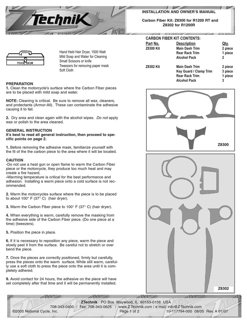 ZTechnik Z8300 Installation instructions