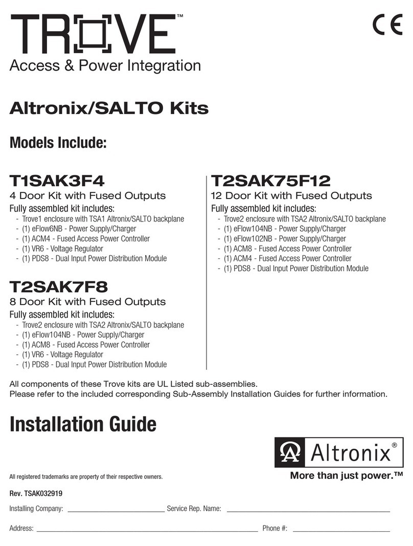Altronix Trove T1SAK3F4 installation guide Altronix Trove T1SAK3F4 installation guide