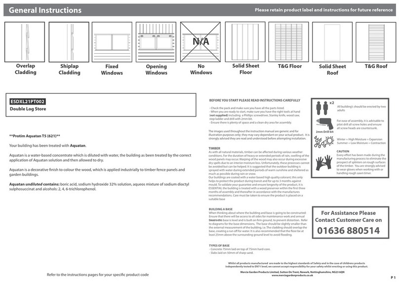 Mercia Garden Products ESDXL21PT002 User manual Mercia Garden Products ESDXL21PT002 User manual