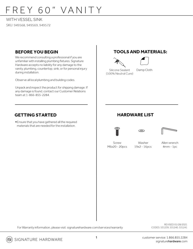 Signature Hardware FREY 949568 Instruction sheet Signature Hardware FREY 949568 Instruction sheet