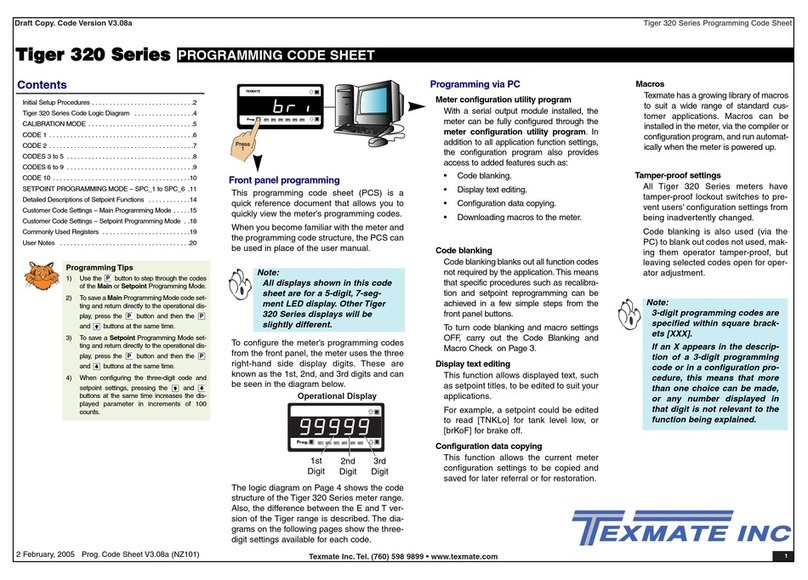 Texmate Tiger 320 Series User manual