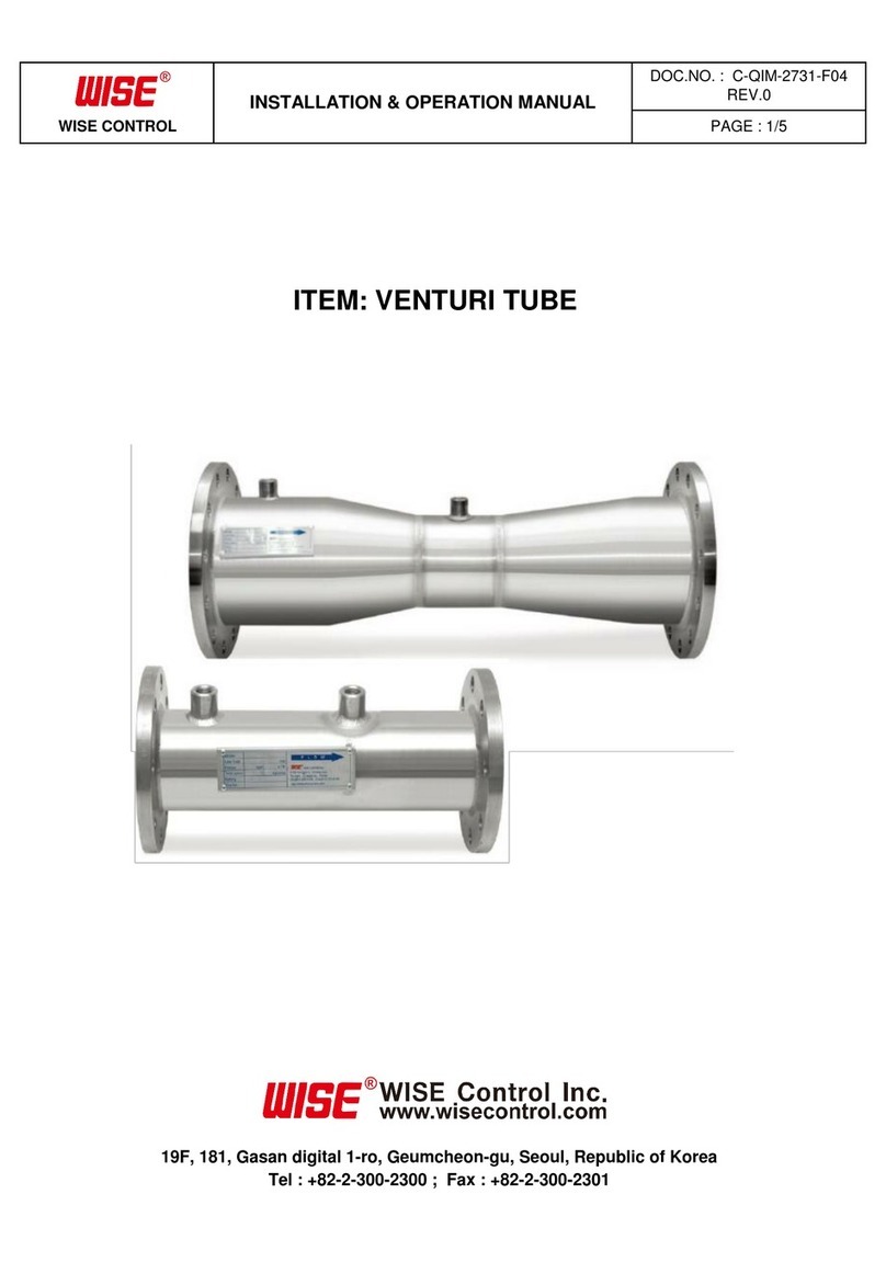 Wise VENTURI TUBE Installation & operation manual