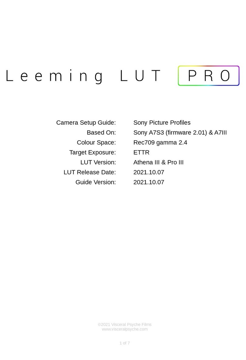 Visceral Psyche Films Leeming LUT PRO User manual