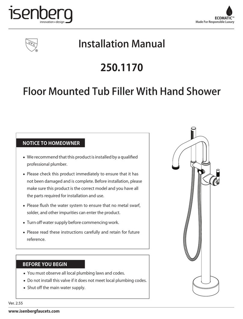 Isenberg 250.1170 installation manual
