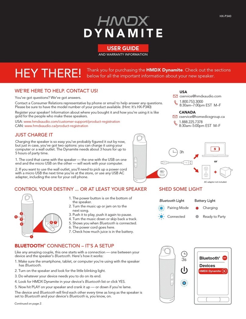 HMDX DYNAMITE user guide