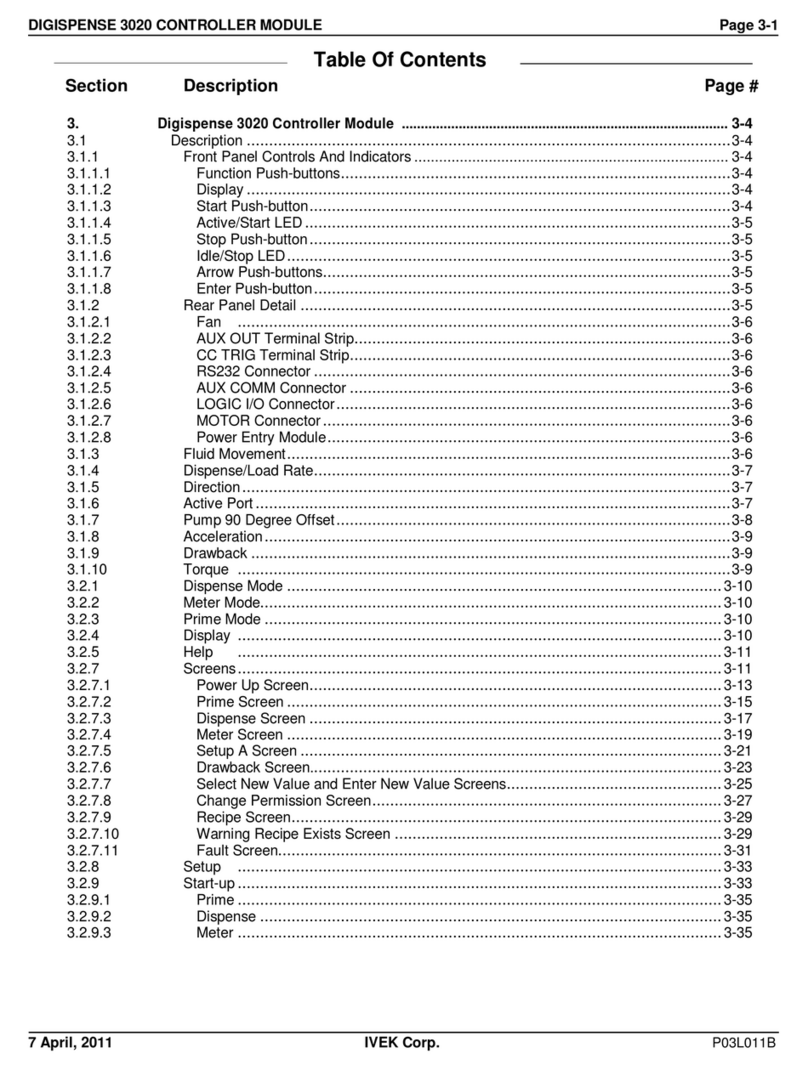 IVEK DIGISPENSE 3020 manual