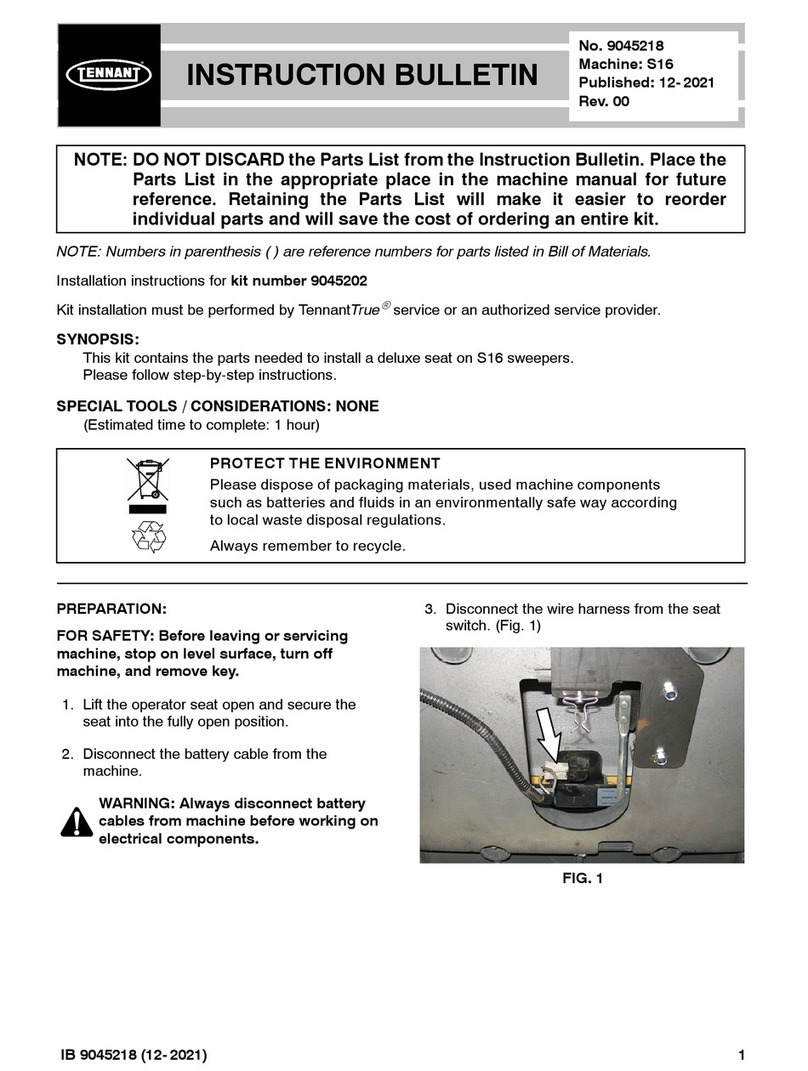 Tennant 9045218 Instruction bulletin