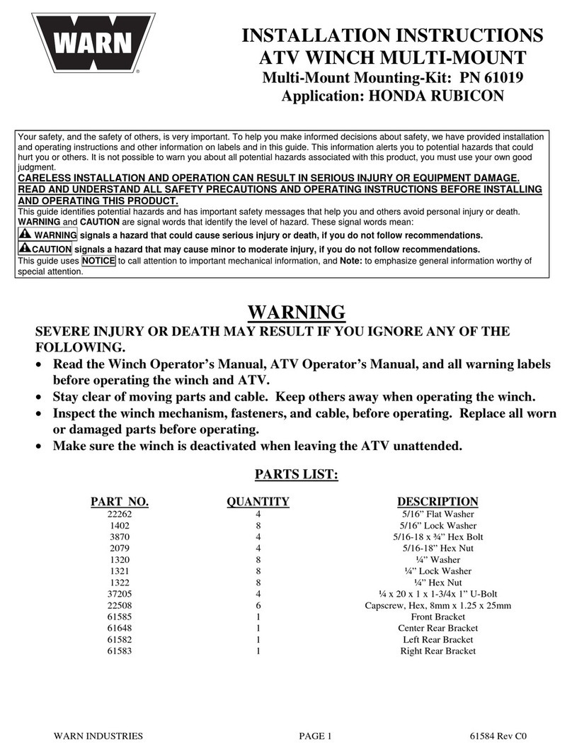 Warn 61019 installation instructions