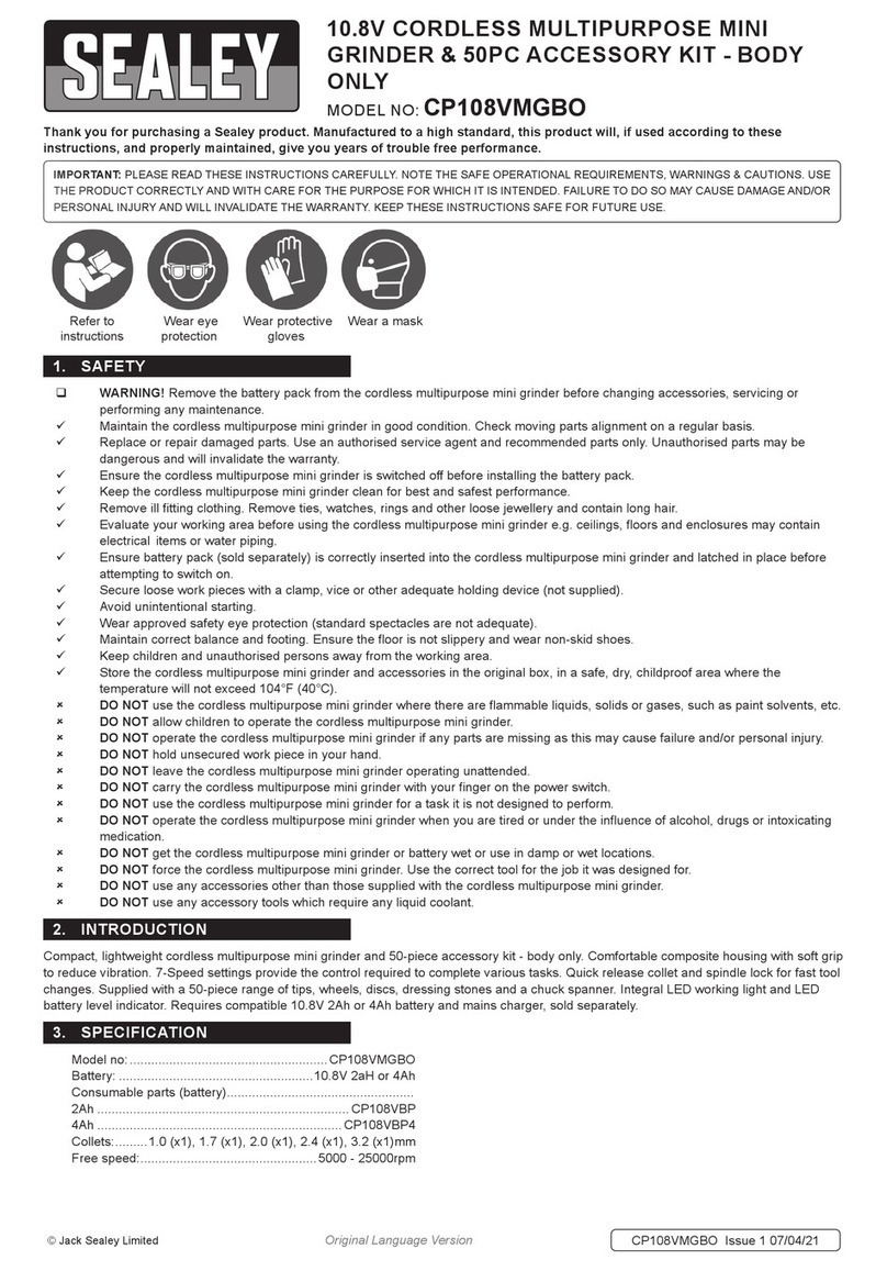 Sealey CP108VMGBO quick start guide