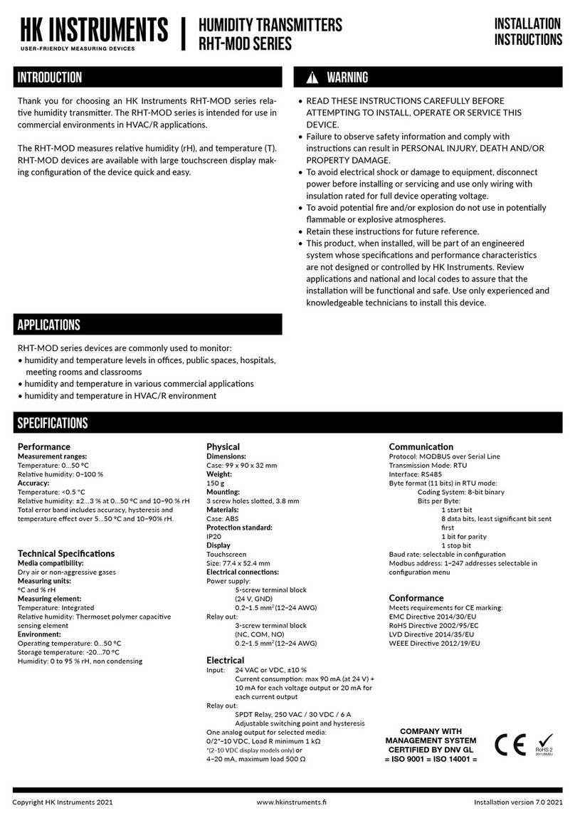 HK Instruments RHT-MOD Series User manual