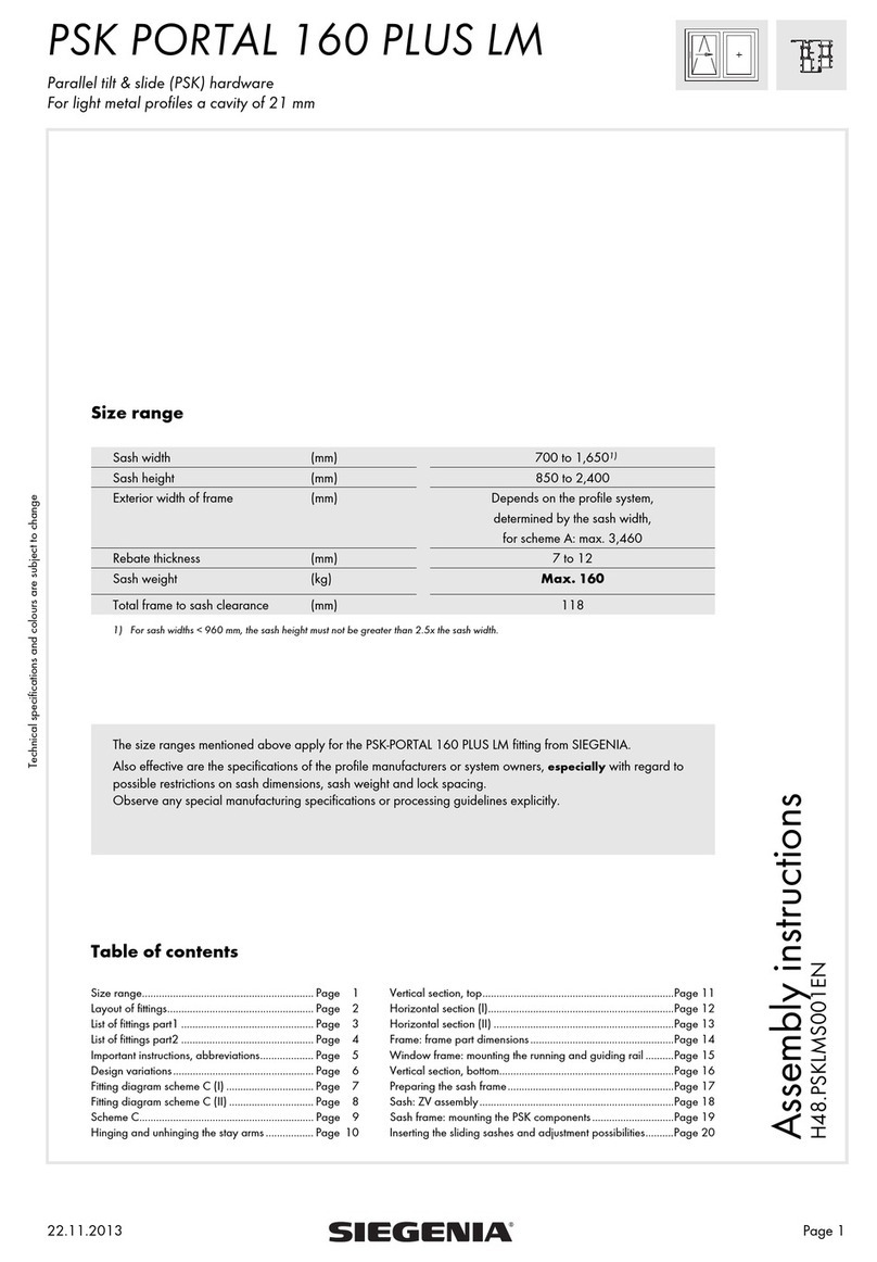 Siegenia PSK PORTAL 160 PLUS LM Assembly instructions