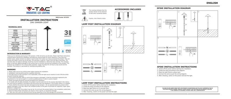V-TAC VT-907 Installation instruction