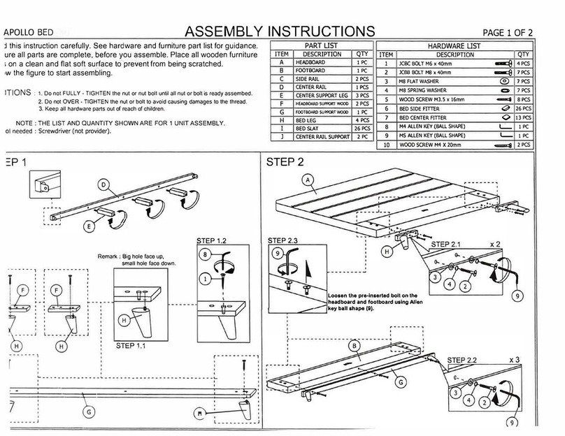 Bedtime APOLLO BED Assembly instructions Bedtime APOLLO BED Assembly instructions